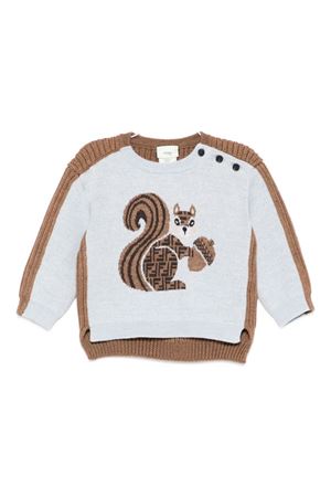 pullover in lana beige FENDI KIDS | BUG205AYMKF1TKE